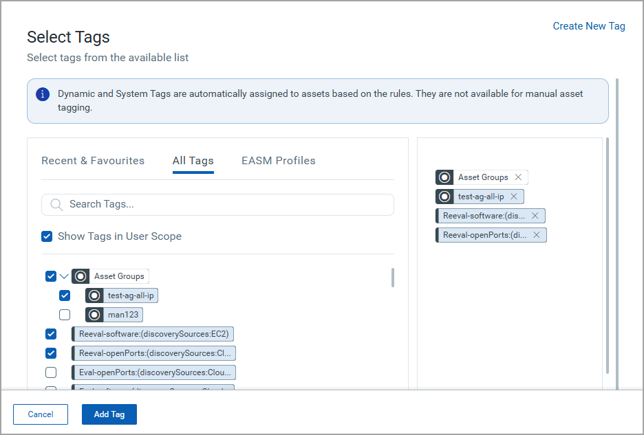 EASM Report Exclude Tags