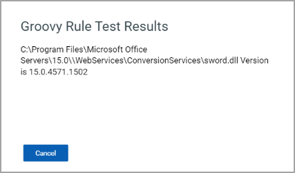 Groovy Rule Test Results
