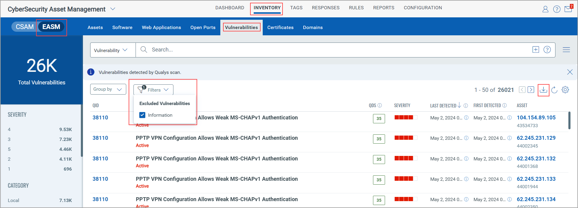 Vulnerabilities tab.