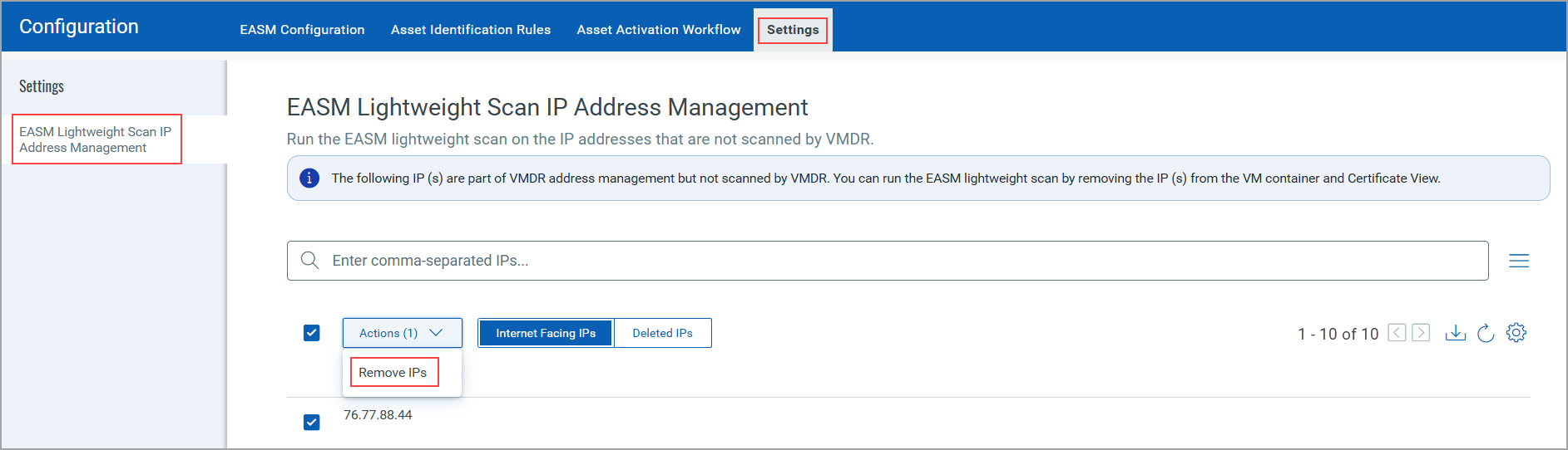 EASM lightweight scan IP address management.