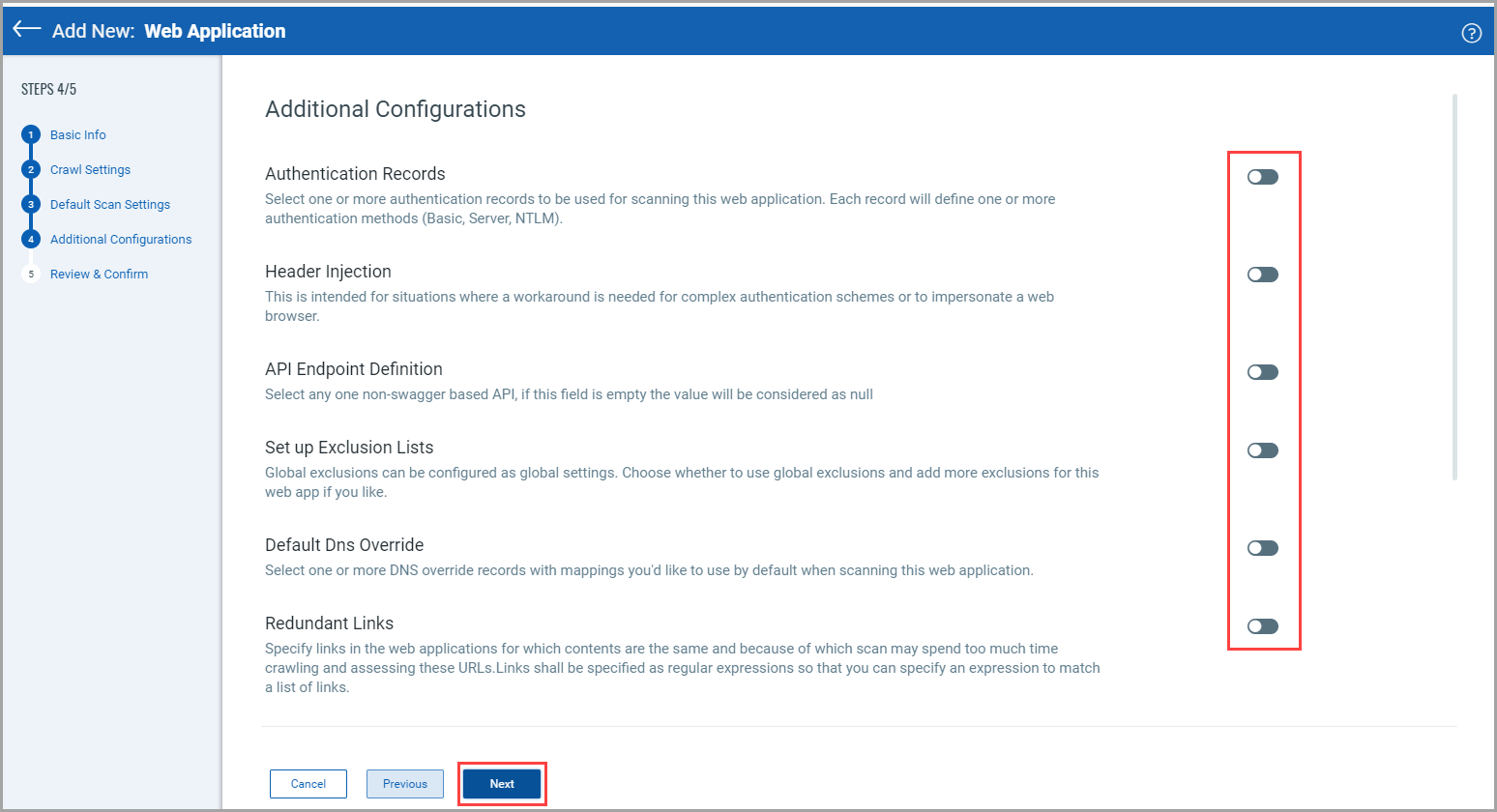 Additional Configurations.