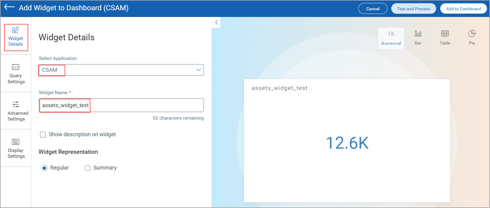 Create Widget step 1.