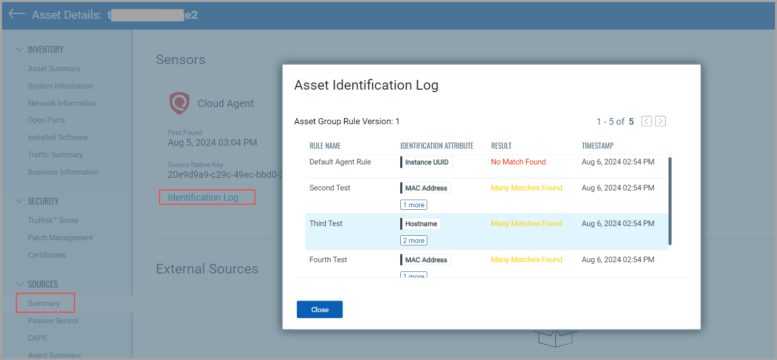 Asset Identification Log.