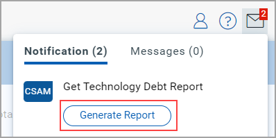 Report Generation from the Notifications menu.