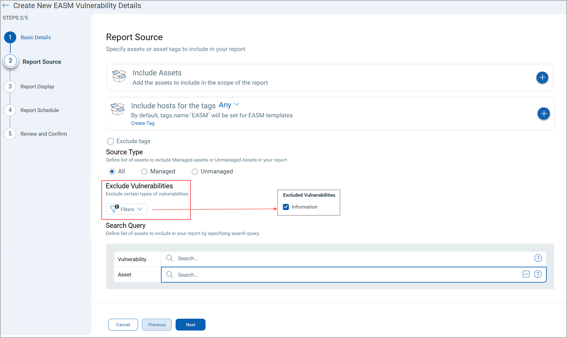 Information checkbox to include or exclude the IG-type QID details.
