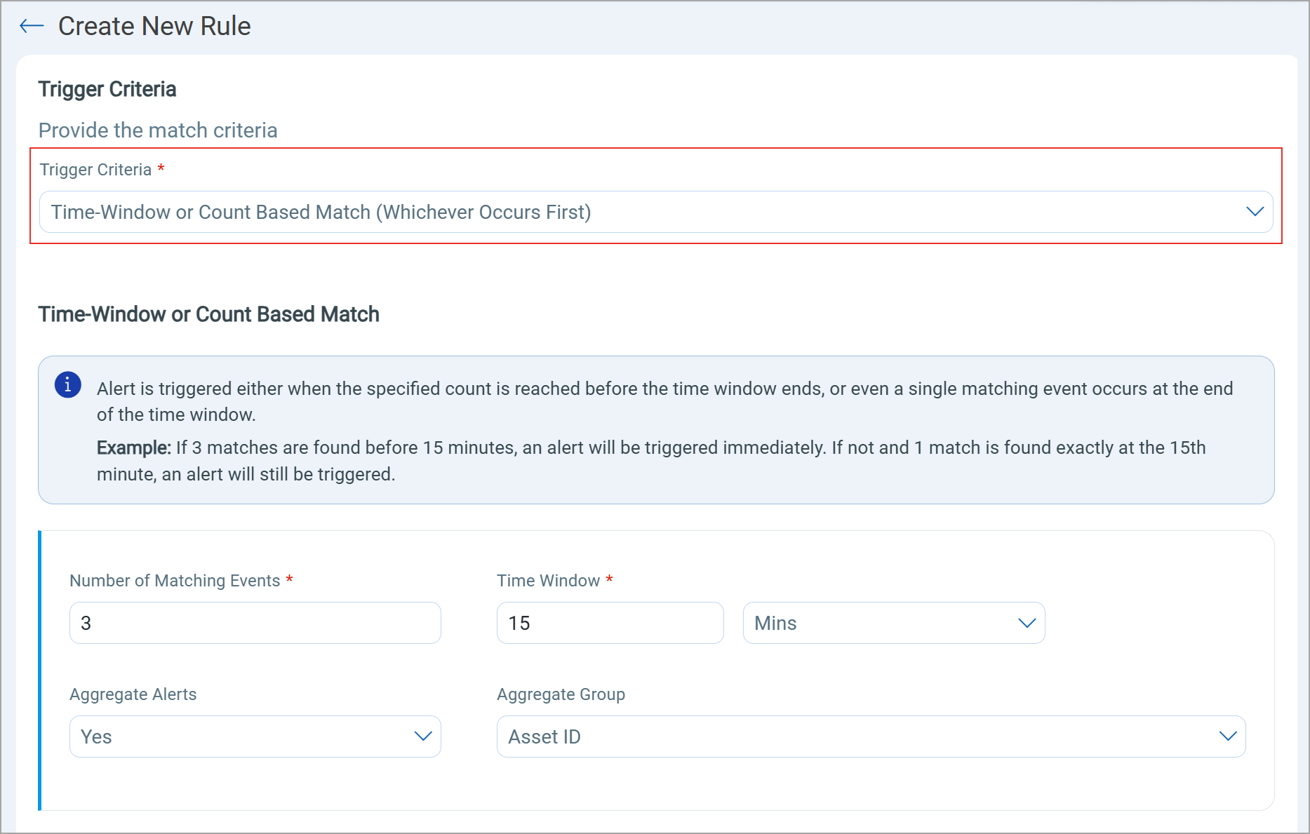 New trigger criteria option.