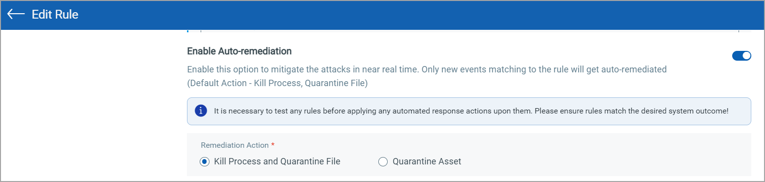 Enable Auto-remediation toggle