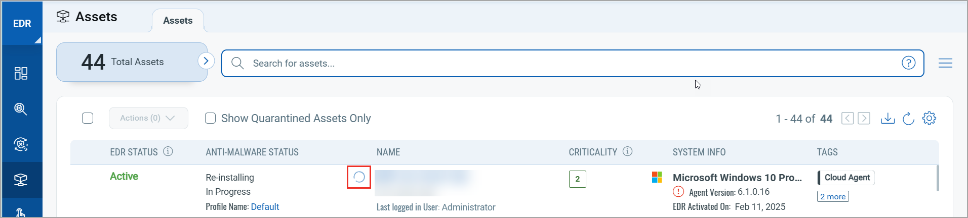 Quarantine Asset is WIP