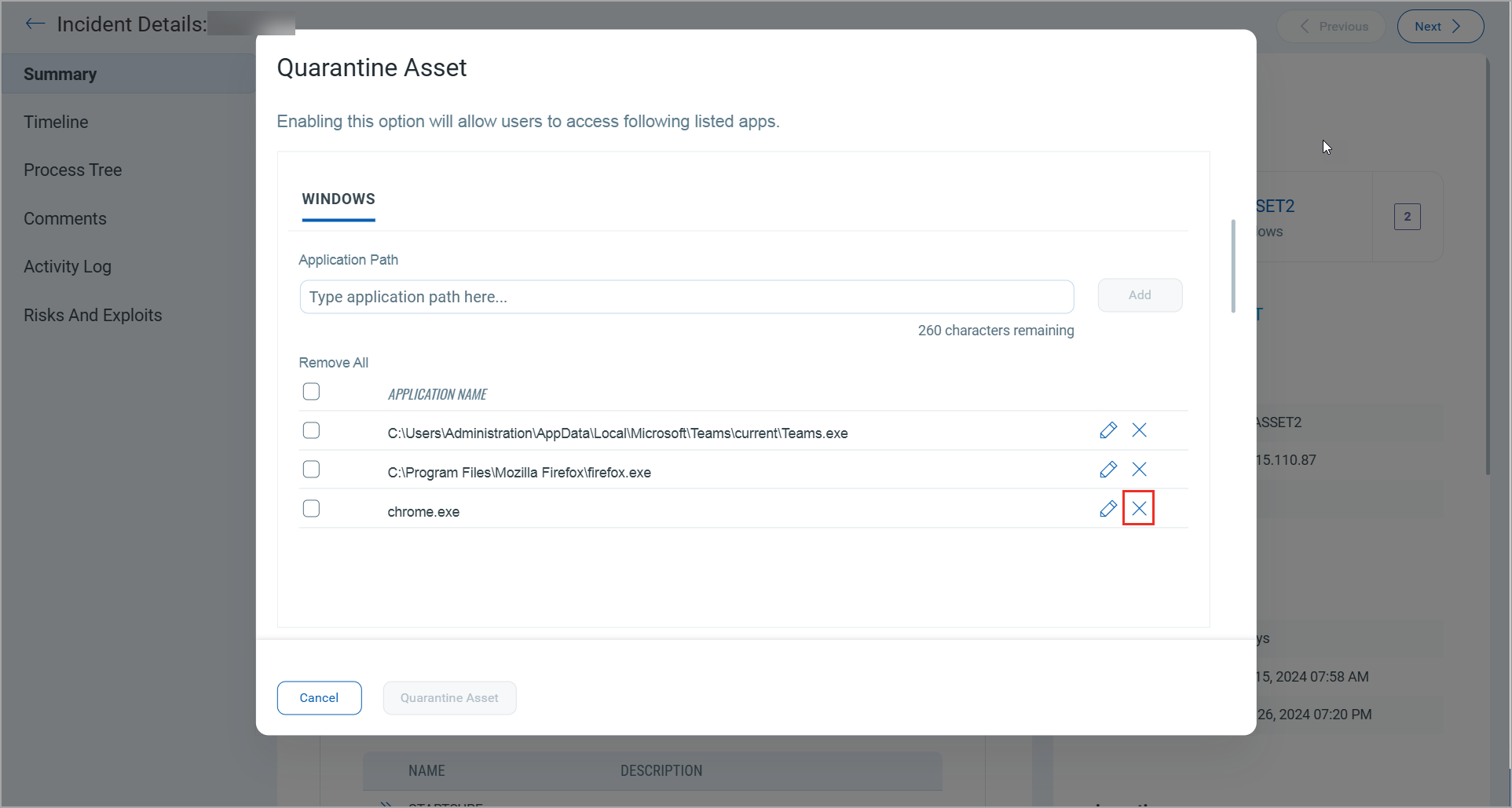 Delete Application Path