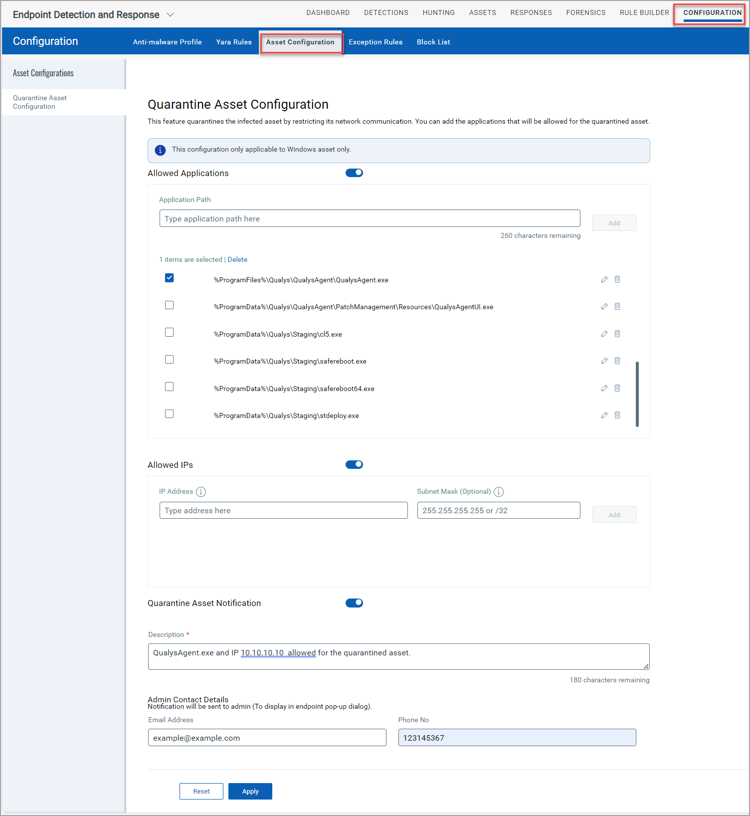 Quarantine Asset is WIP