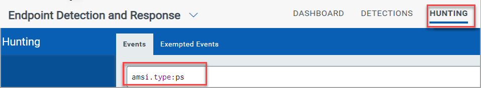 AMSI in Events tab.