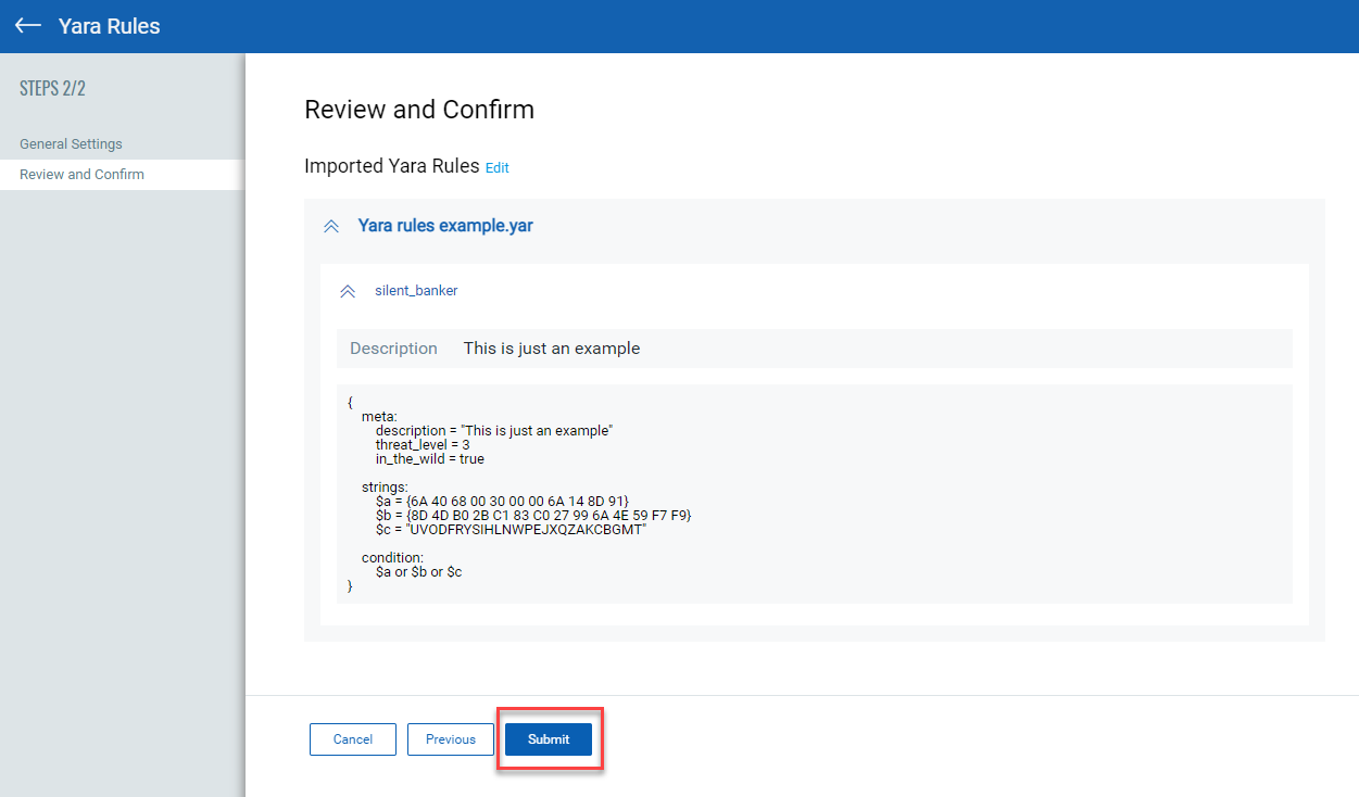 Submit Yara Rule