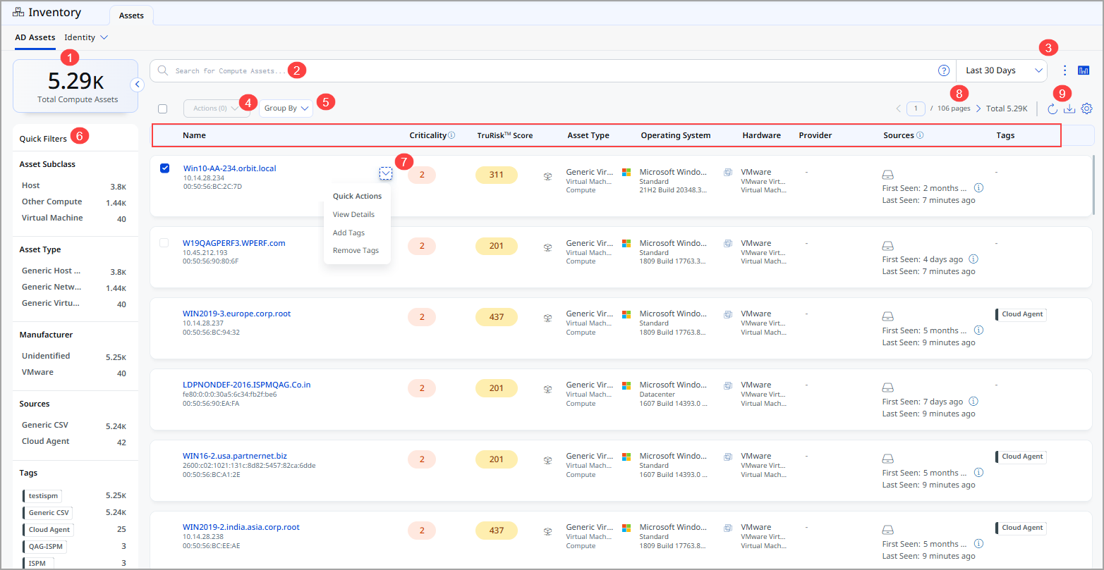 Vulnerability findings tab.