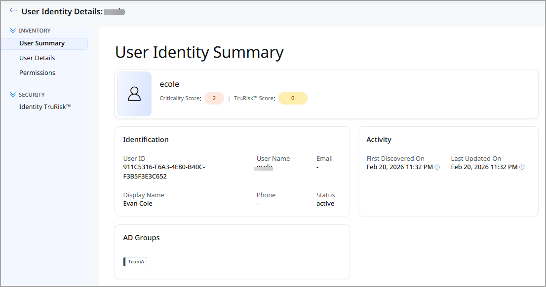 View Users details.