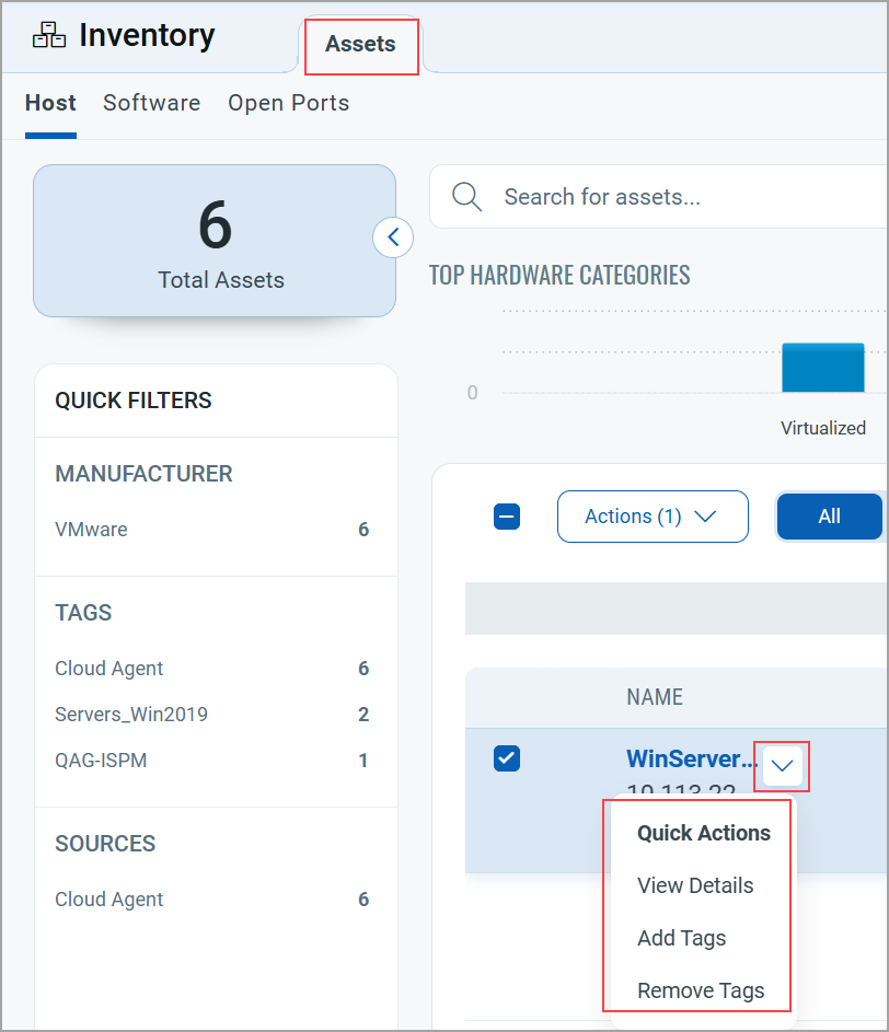 View Quick Actions menu..