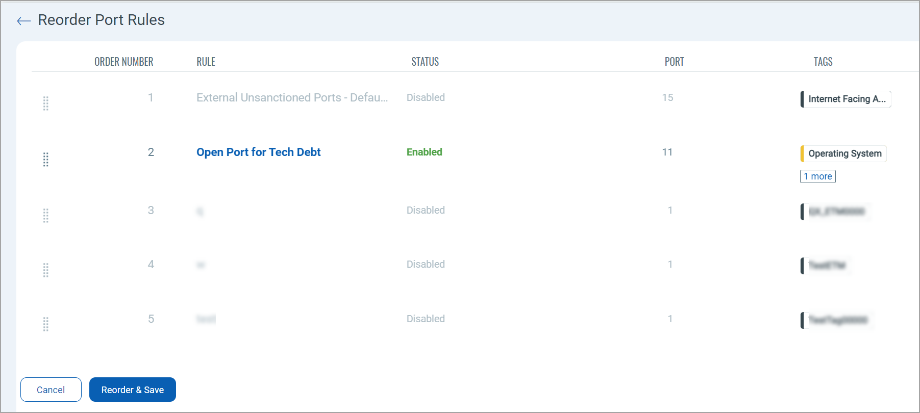 reorder port rule - before.