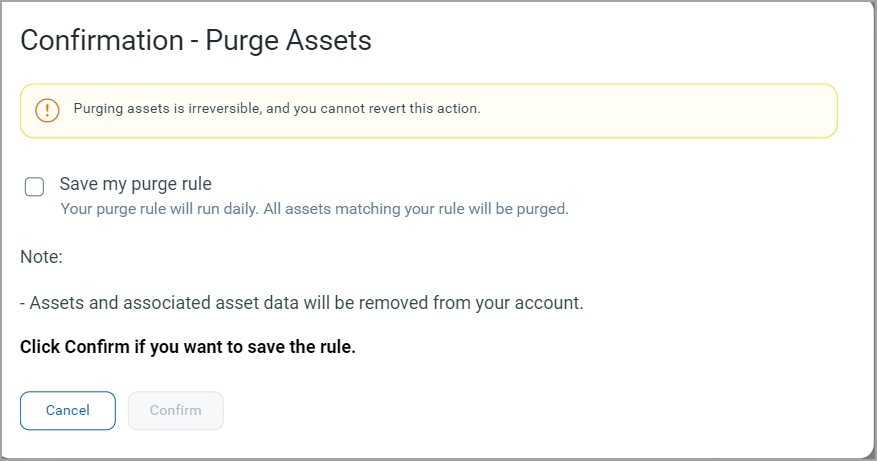 Confirmation message.