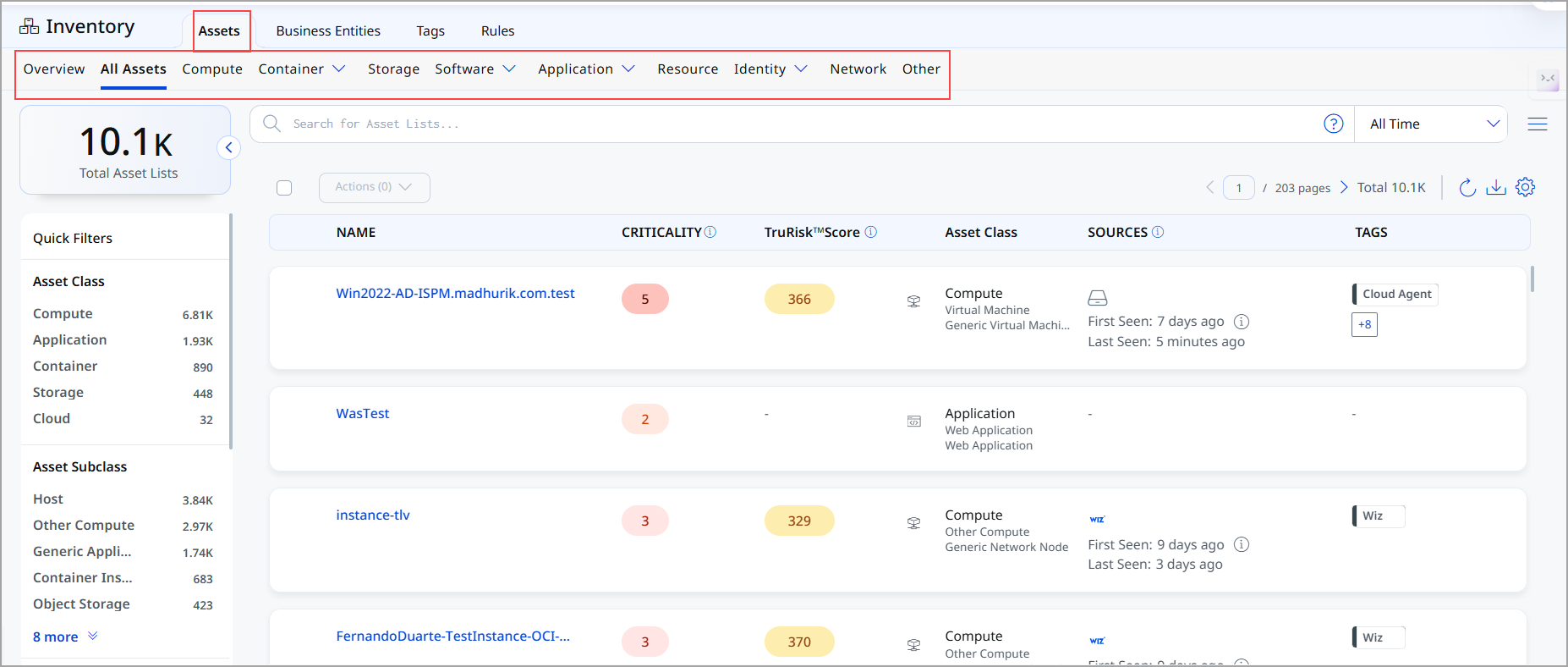 view Unified asset inventory.