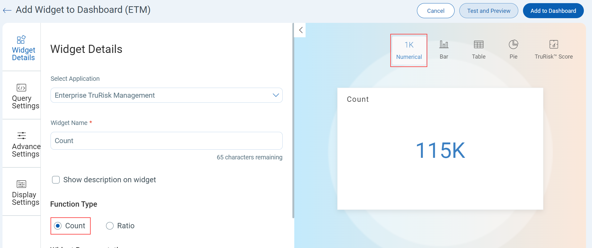 Numerical widget-count function type.
