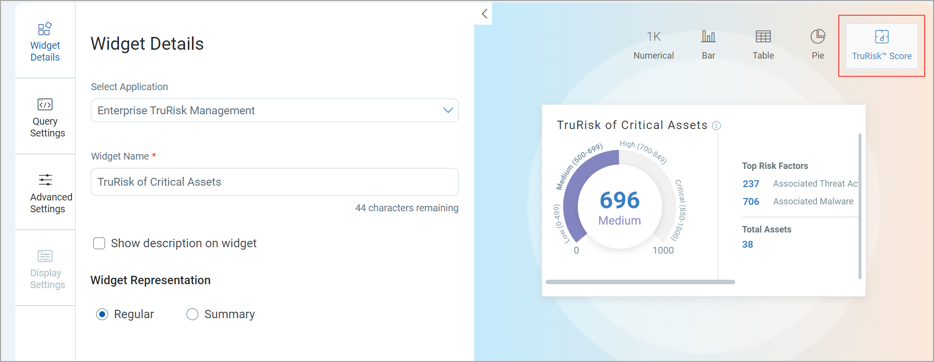 Trurisk score widget.