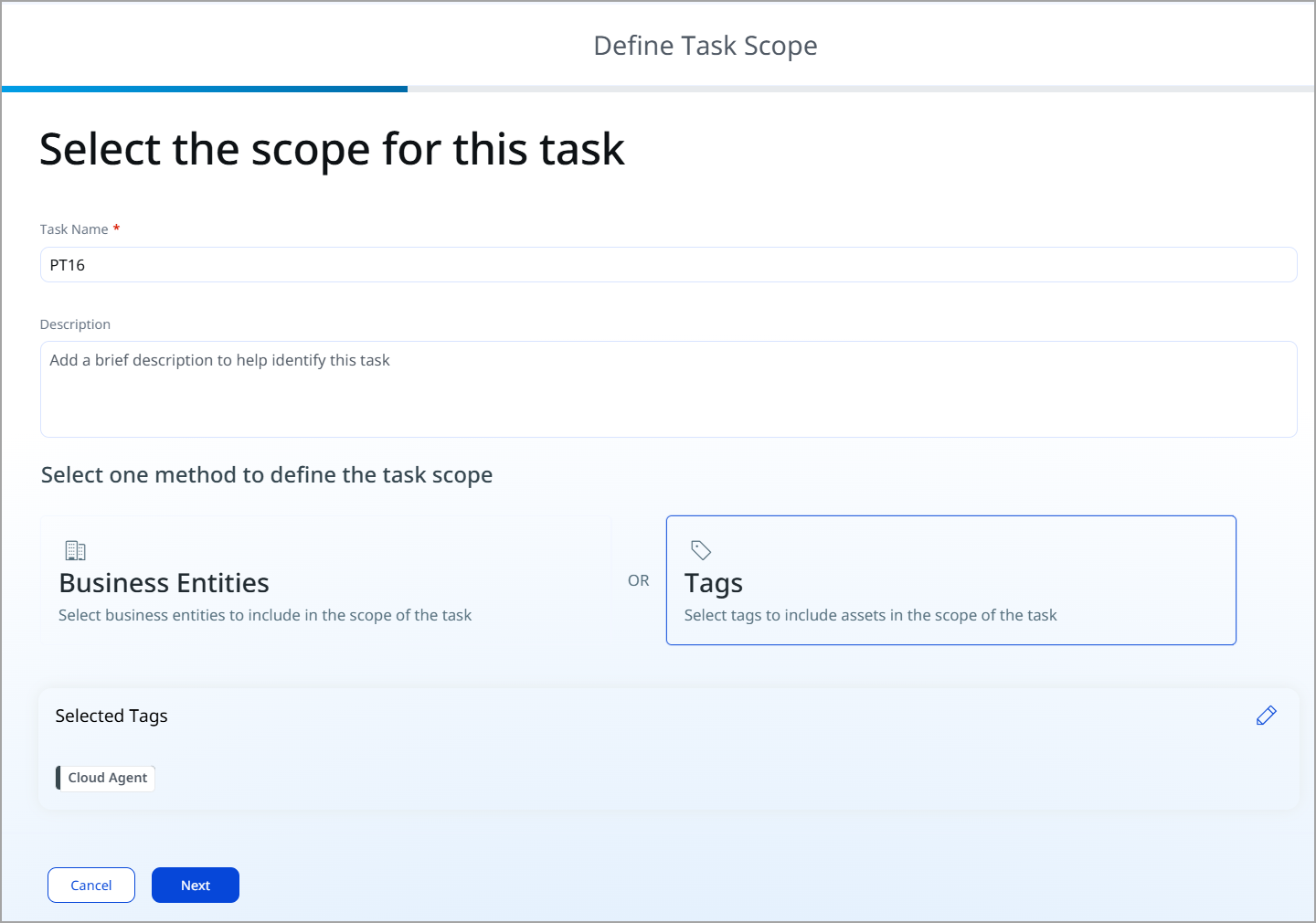 Define task scope.