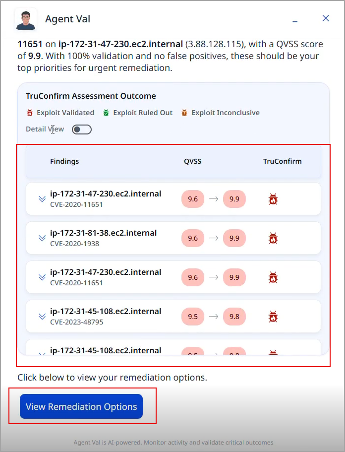 view remediation options