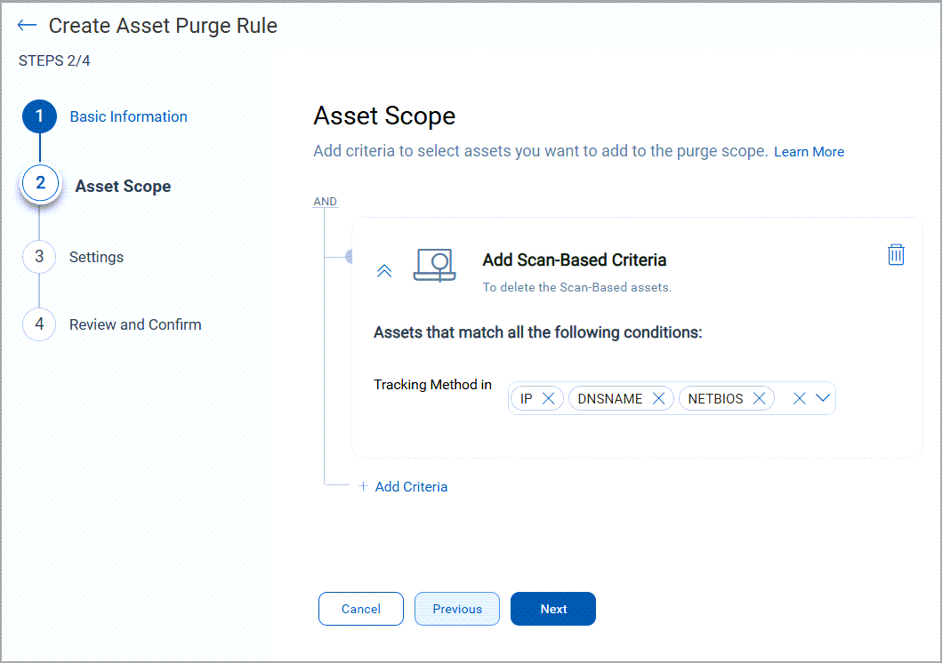 Asset scope selection option 3.