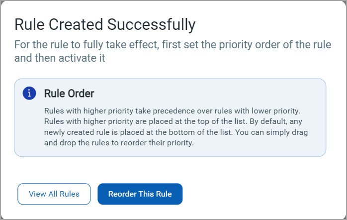 Rule created successfully.