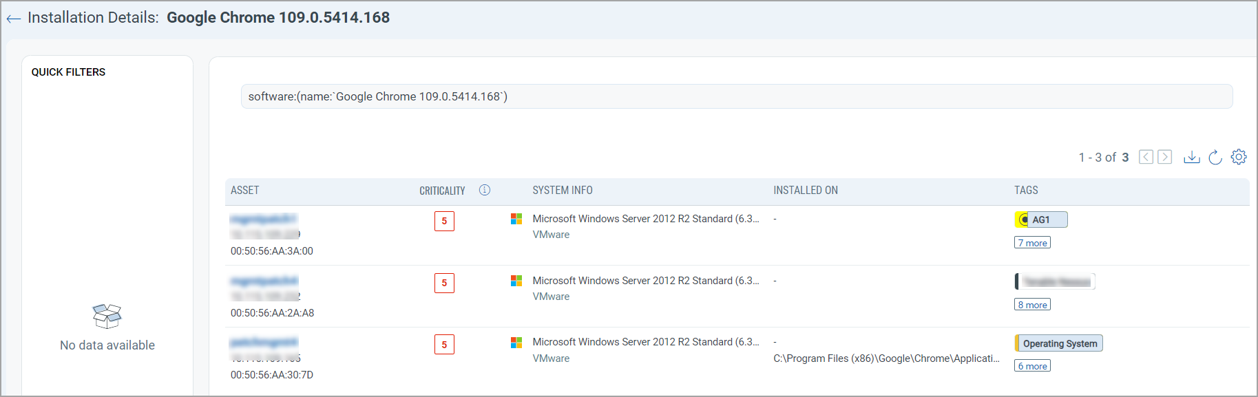 View software installation details.