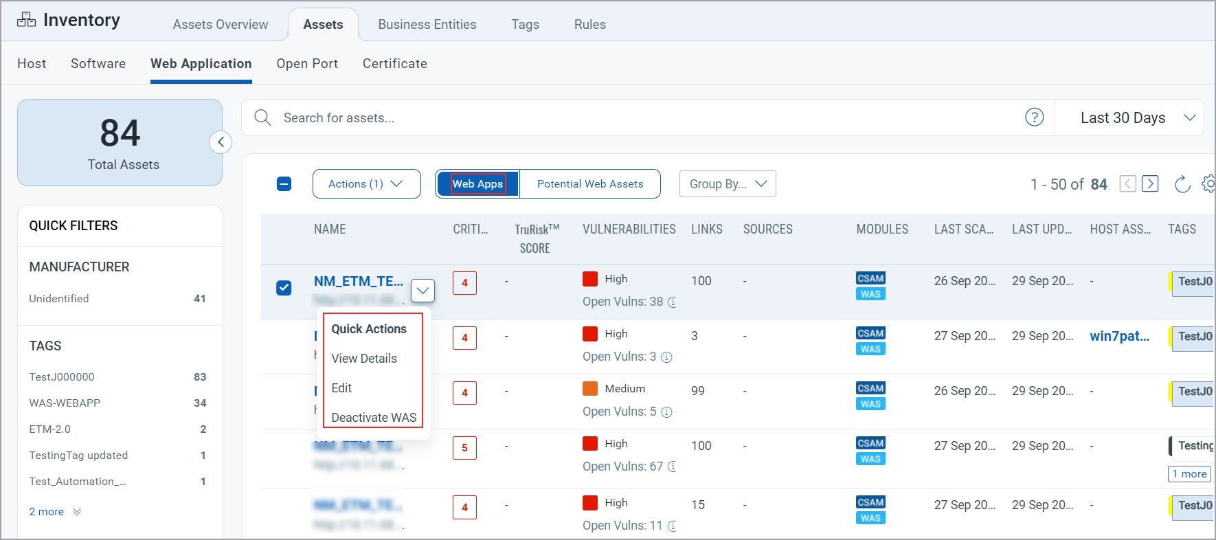 Web Apps tab.