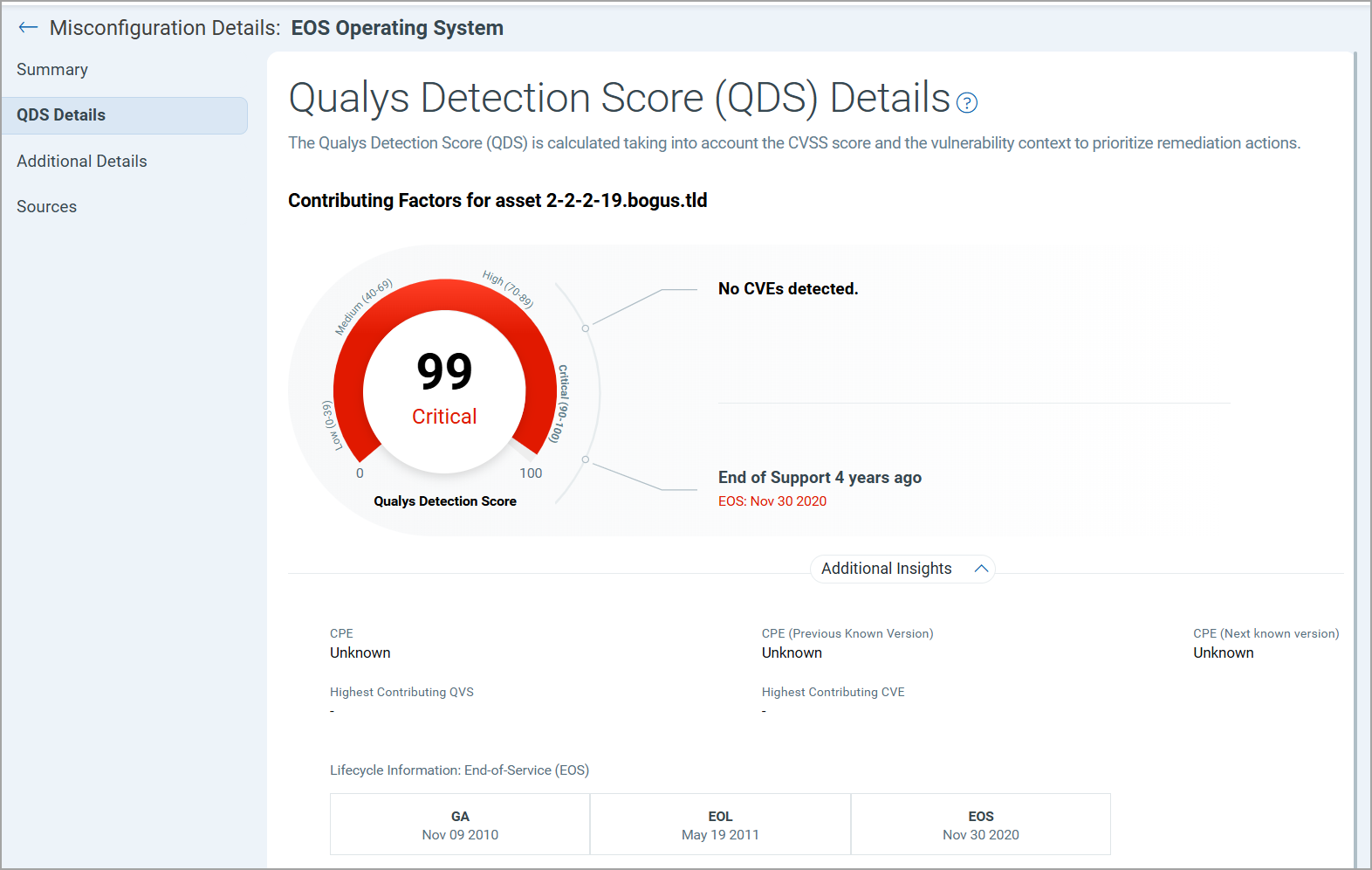 View PC misconfiguations QDS Details.