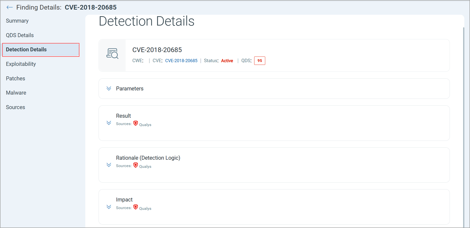 View Detection Details.