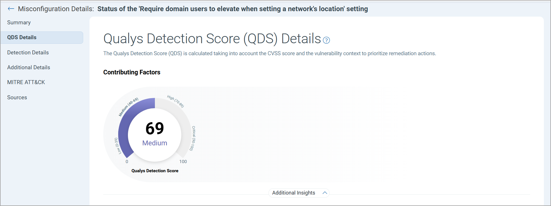 View PC misconfiguations QDS Details.