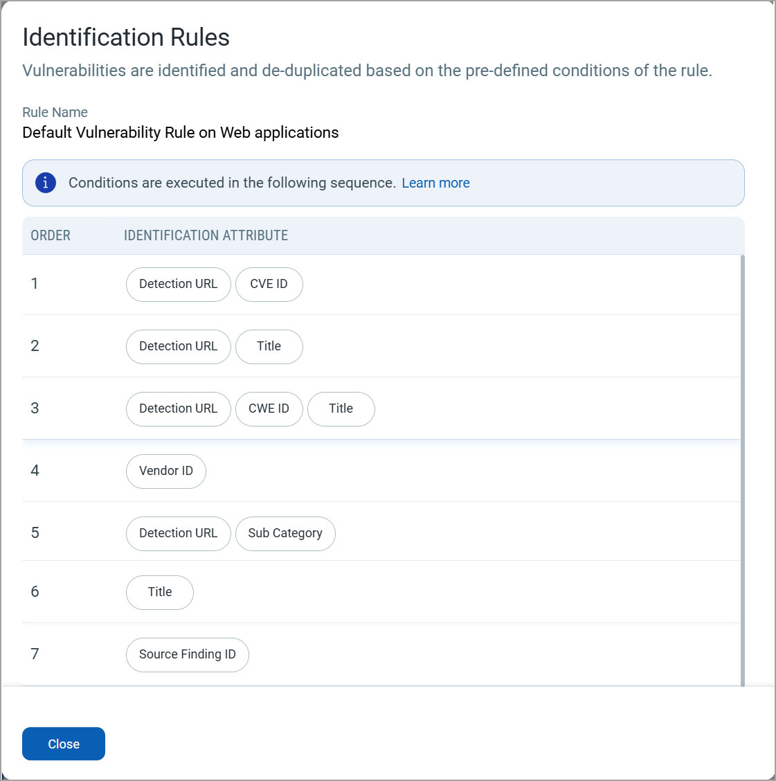 vulnerability rule conditions.