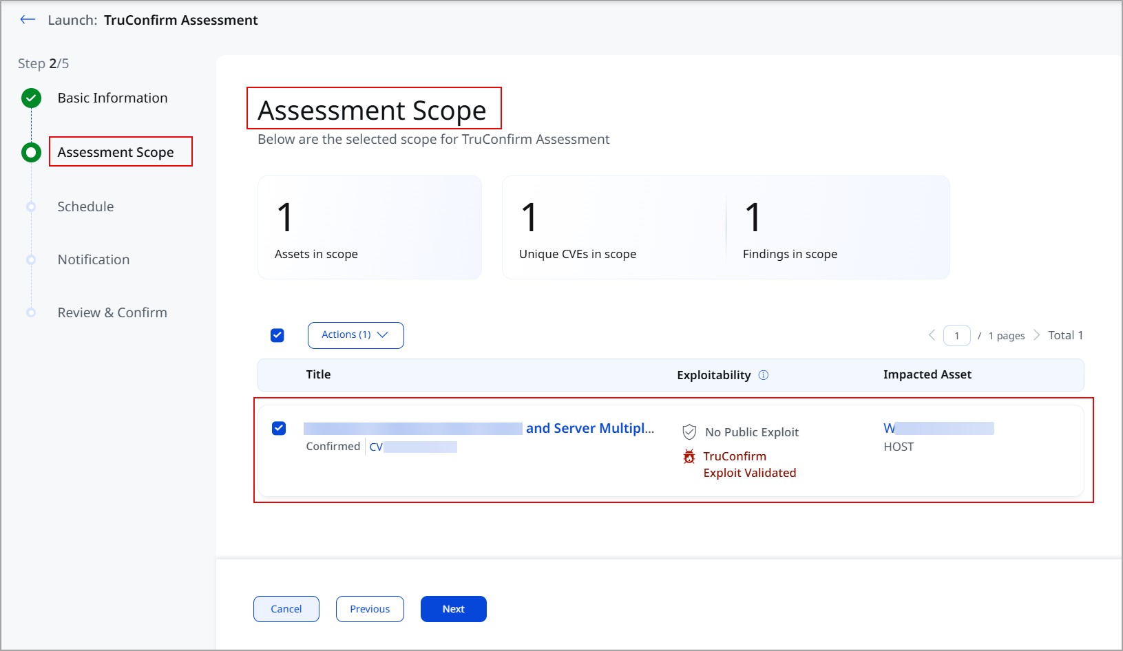 provide the assessment scope 