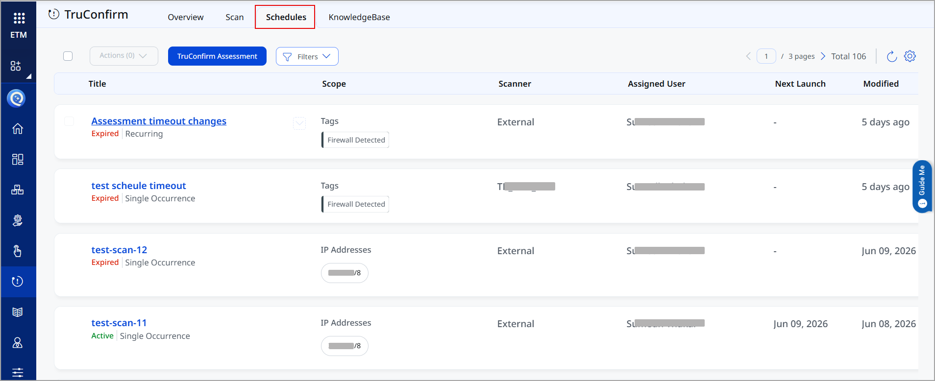 new schedules tab added to TruConfirm