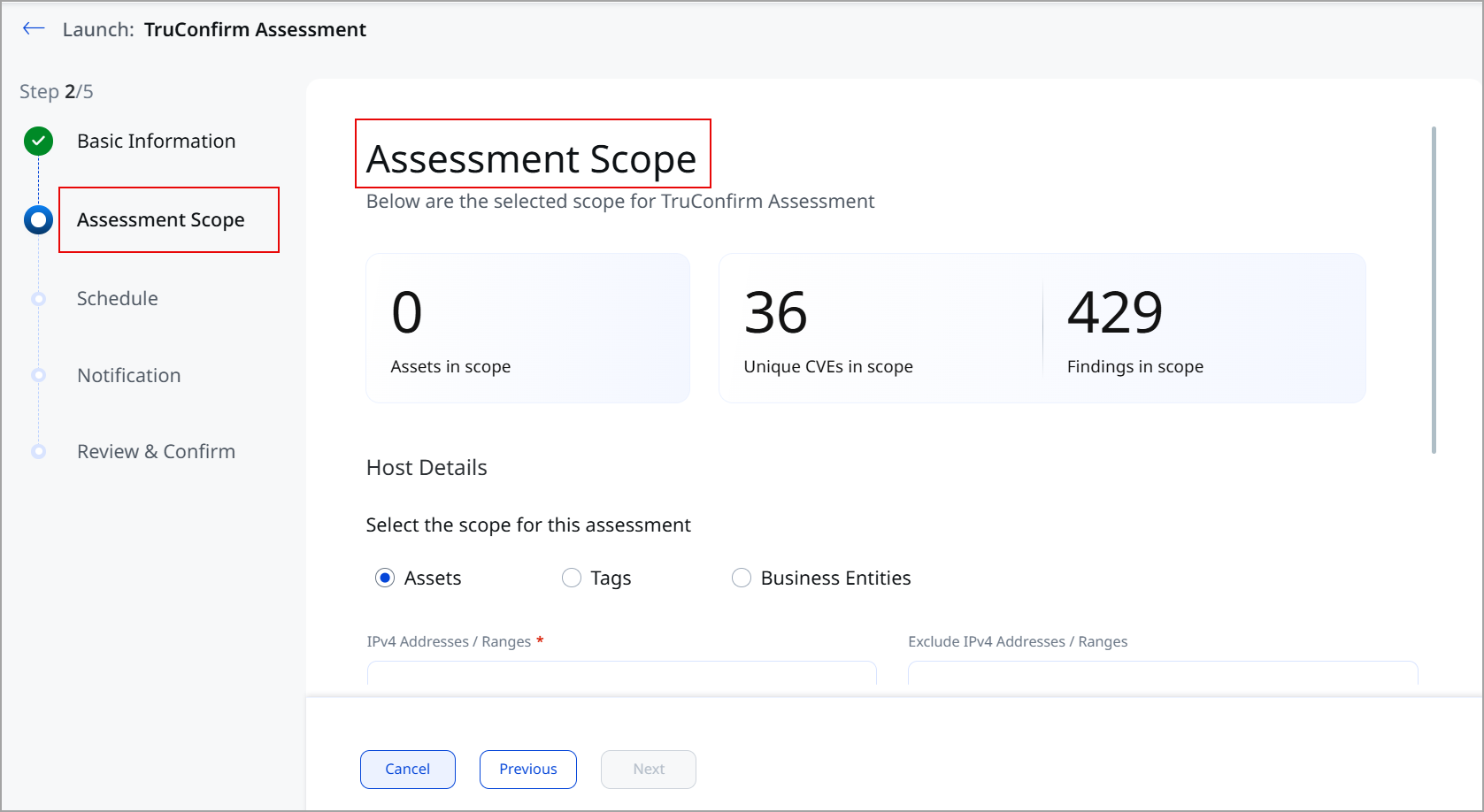 provide the assessment scope