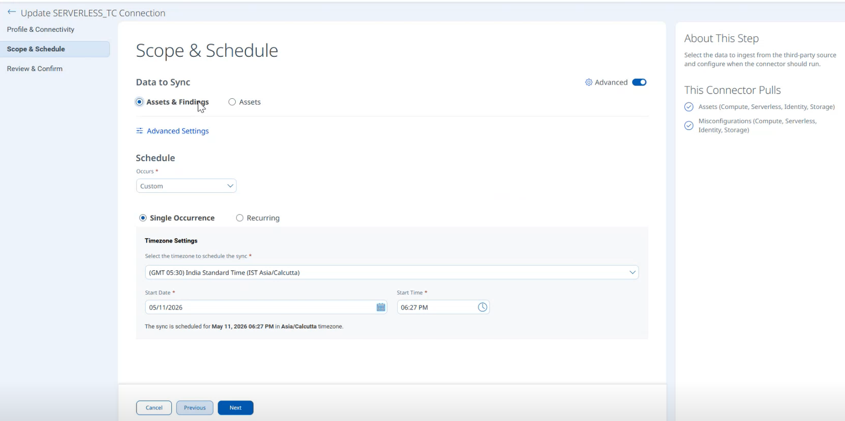 Scope and Schedule step