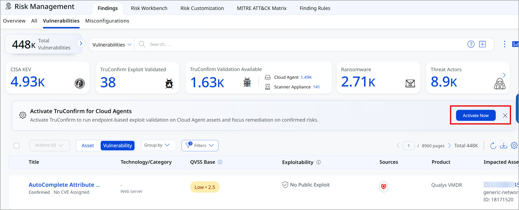Activate the Agent from Risk Management 