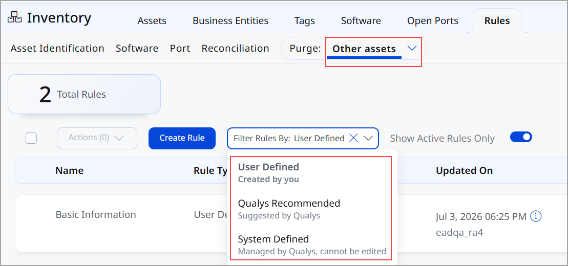 View Filter Rule by  option.