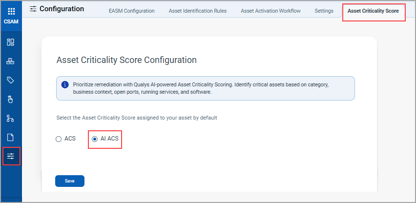 View option from CSAM.