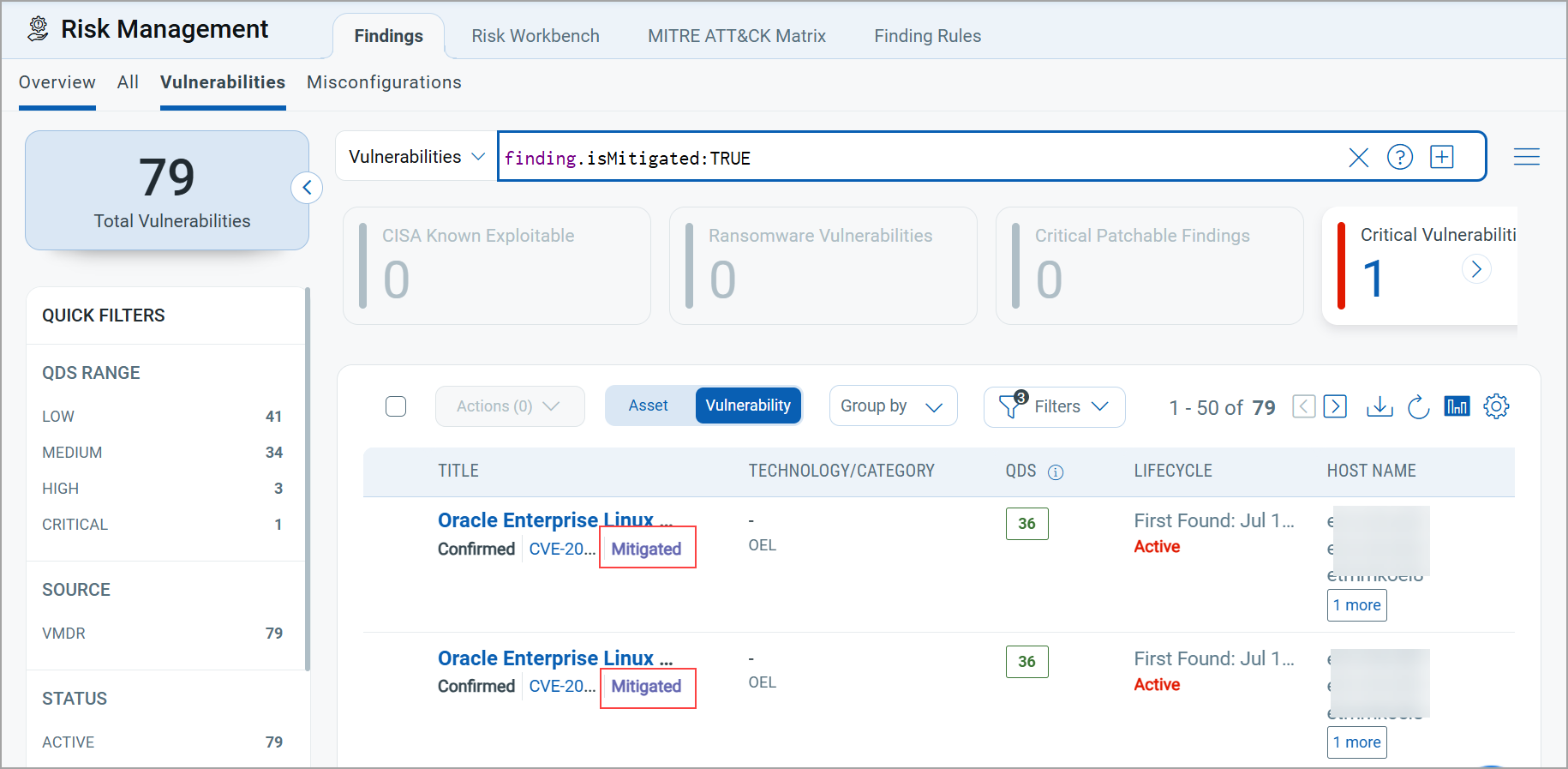 You can use a QQL query related to mitigation.