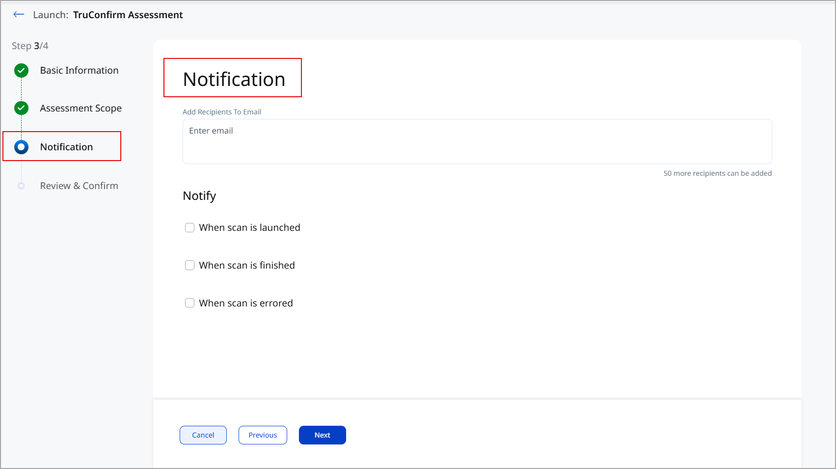 View Notification step 
