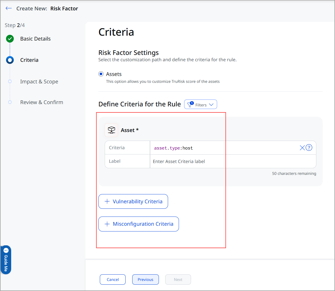 View Risk Factor Criteria Updates.