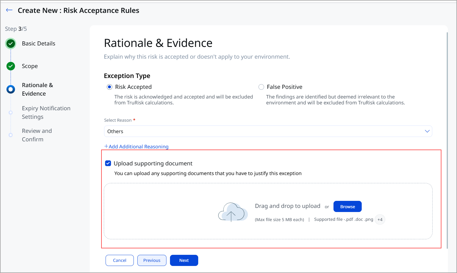 View Risk Acceptance and support artifacts.