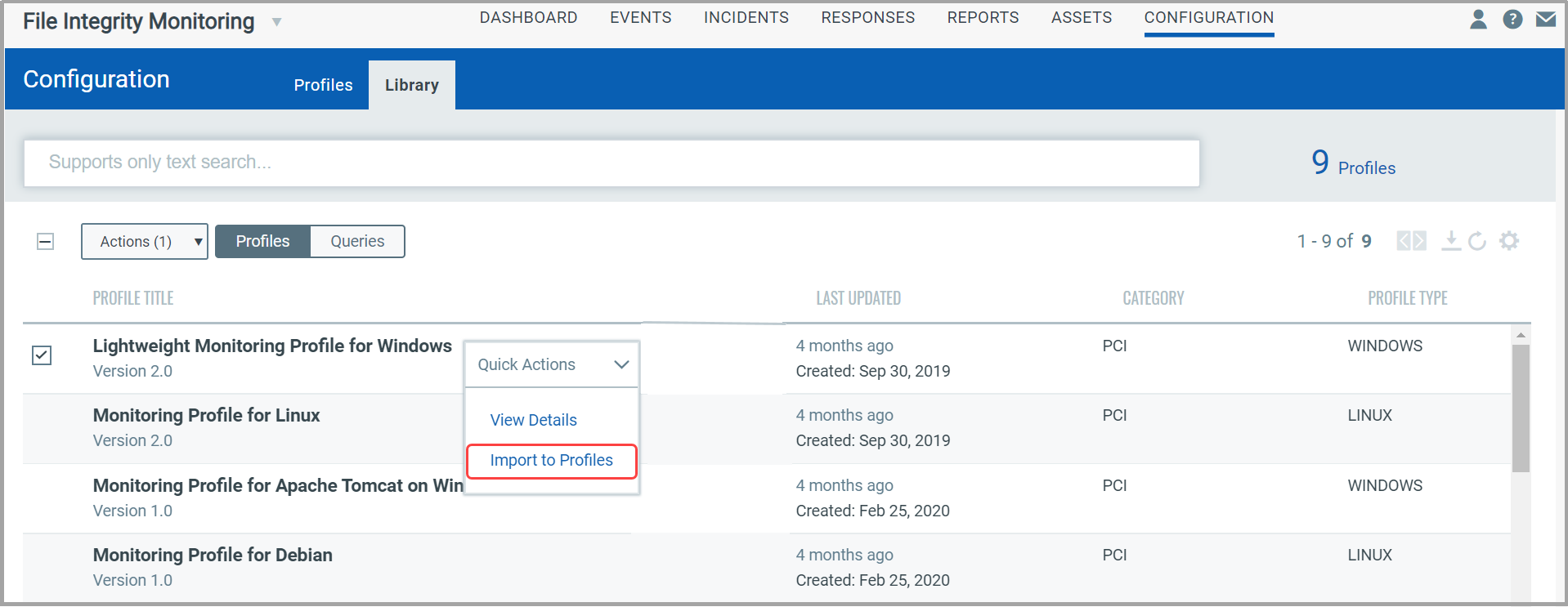 Import Profile