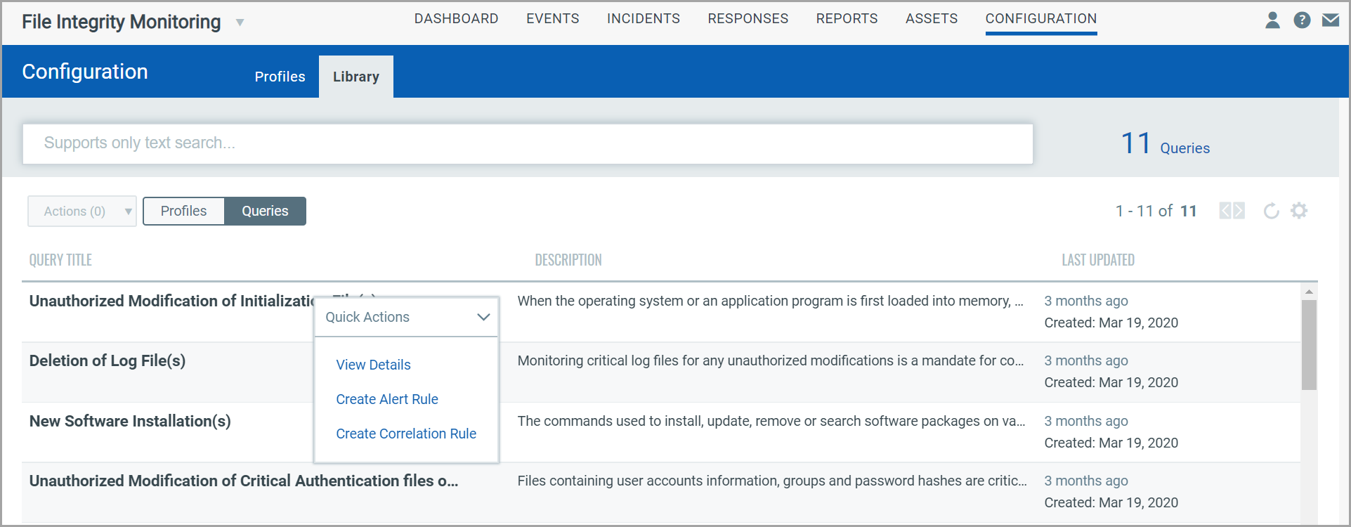 Queries Library