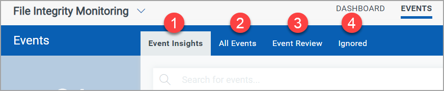 All Events, Event Review and Ignored tabs.