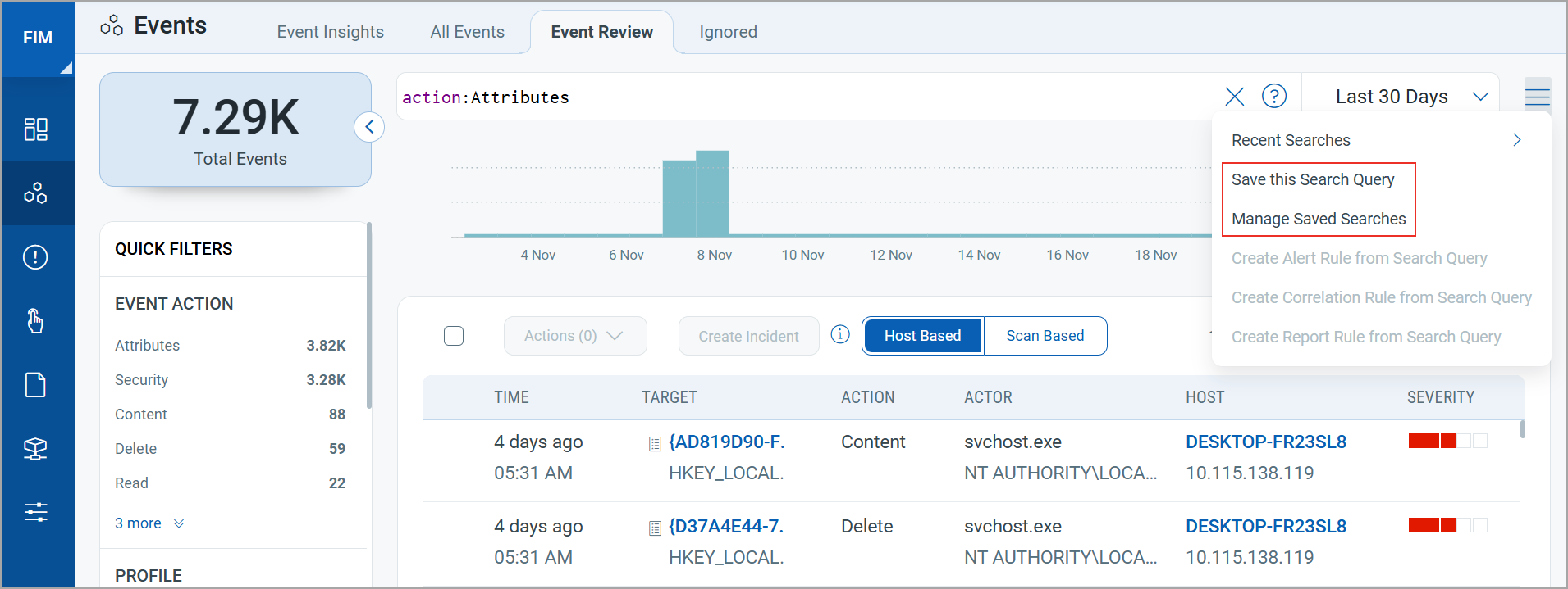 Save and manage searches.