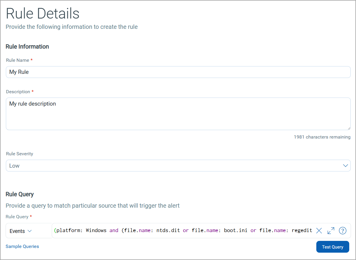 Rule Query Vulnerability